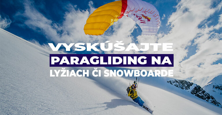 Vyskúšajte paragliding na lyžiach či snowboarde