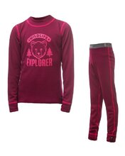 Detský funkčný set Sensor Double Face Set Tee LS + Underpants Youth Deep Lilla Wild S