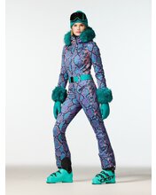 Overal Goldbergh Zafira Ski Suit Faux Border Snake Turchese L