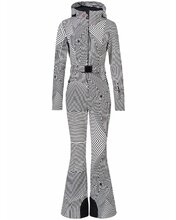 Overal Perfect Moment Tignes Ski Suit Warped Star Print Black/Snow White L