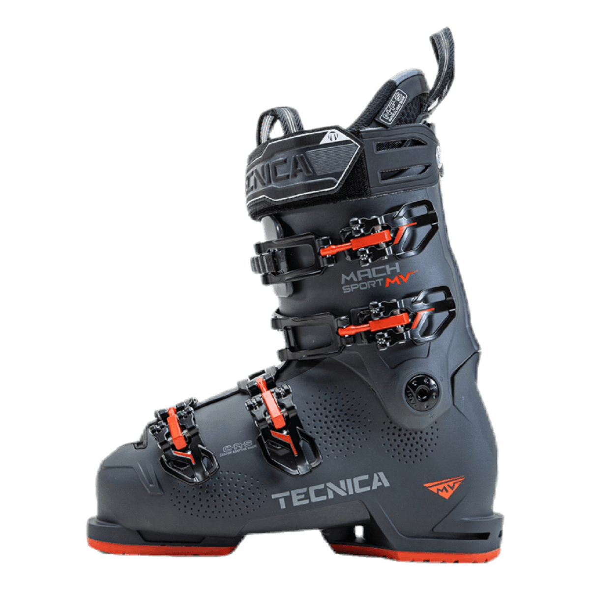 Tecnica Mach Sport HV 100 X GW Race Gray, Scarponi Da Sci Alti Volume Per Piedi Larghi, Flex 110, Suola GripWalk