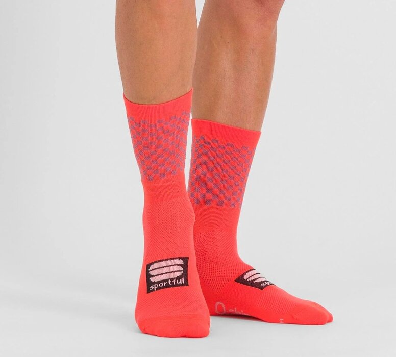 Dámske ponožky Sportful Wool 16 Sock Červená/Čierna