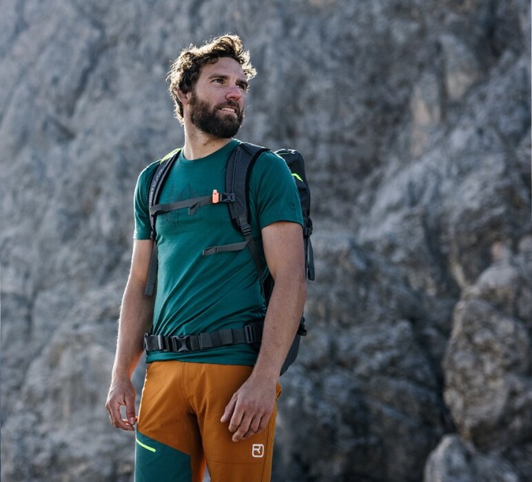 Pánske tričko Ortovox 140 Cool Vintage Badge TS Petrol Blue