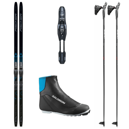 Bežecký set na klasiku Fischer Twin Skin Cruiser + Control Step-In IFP + Salomon Rc7 Prolink + Leki XTA Track