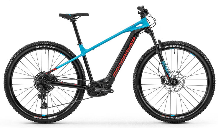 Elektrobicykel Mondraker Prime 29, Black Light Blue Flame Red 2020