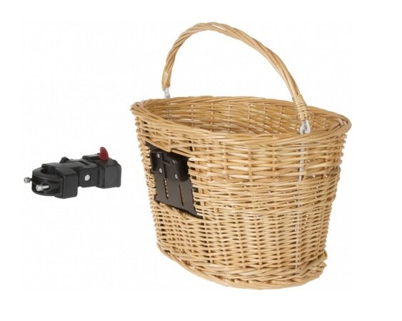 Košík na riadidlá M-wave predný prútený s rúčkou na krk predstavca