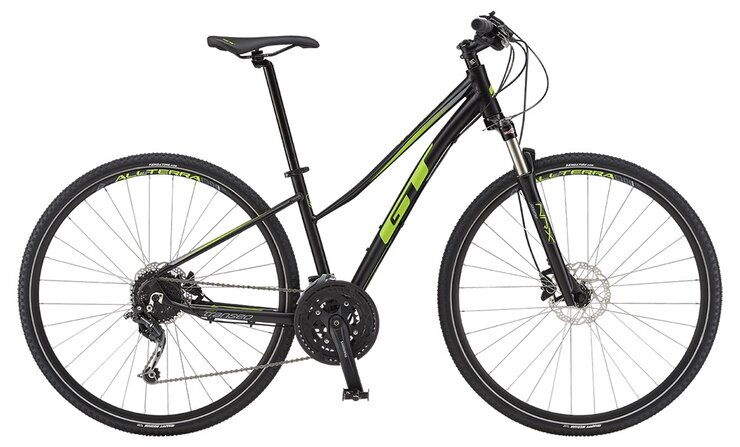 Bicykel GT Transeo Expert Womens Satin Black/Slime Lime 2019