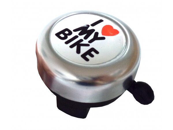 Zvonček I Love my bike chrómový