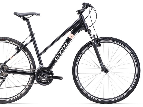 Bicykel CTM Bora 1.0 Matná Čierna / Pastelová Oranžová 2025