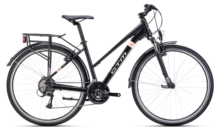 Bicykel CTM Bora 1.0 Trek Matná Čierna / Pastelová Oranžová 2025