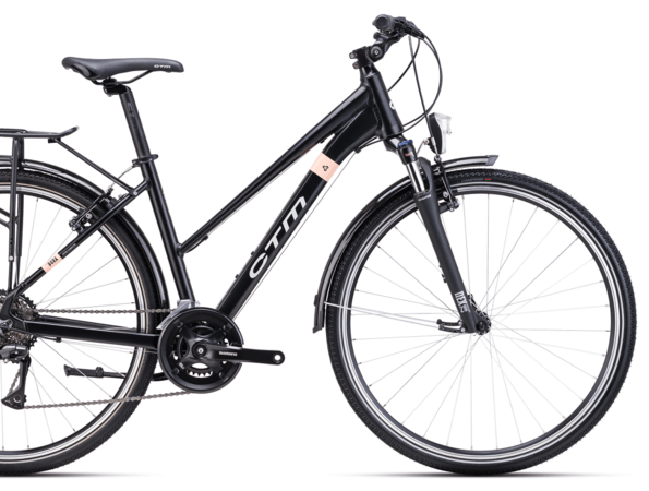 Bicykel CTM Bora 1.0 Trek Matná Čierna / Pastelová Oranžová 2025