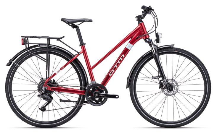 Bicykel CTM Bora 2.0 Trek Matná Tmavočervená Perleť / Hologram 2025