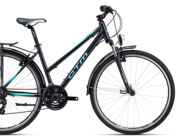 Bicykel CTM Maxima 1.0 Trek Tmavá Antracitová Perleť / Tyrkysová 2023