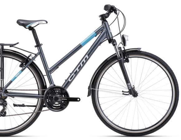 Bicykel CTM Maxima 1.0 Trek Matná Šedá / Tyrkysová 2024