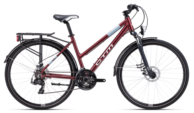 Bicykel CTM Maxima 2.0 Trek Matná Červená Perleť / Sivá 2024