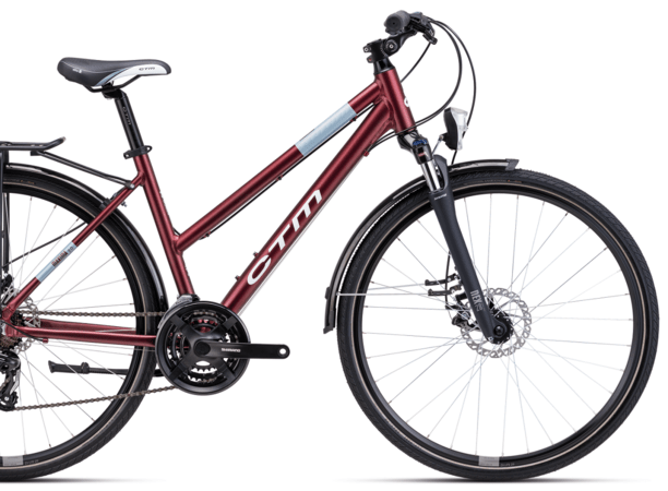 Bicykel CTM Maxima 2.0 Trek Matná Červená Perleť / Sivá 2024