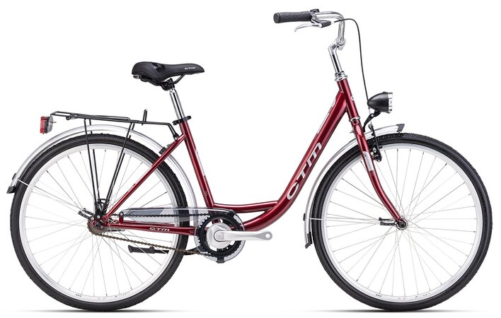 Bicykel CTM Olivia 1.0 Bordová Perleť / Strieborná 2025