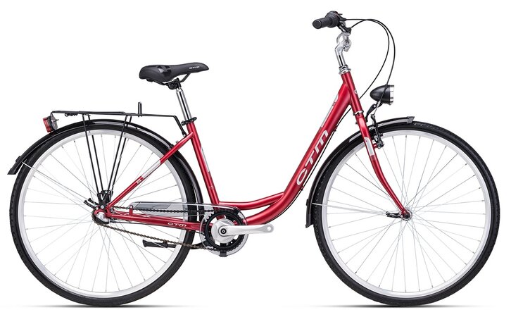 Bicykel CTM Rita 1.0 Matná Tmavočervená Perleť / Strieborná 2025