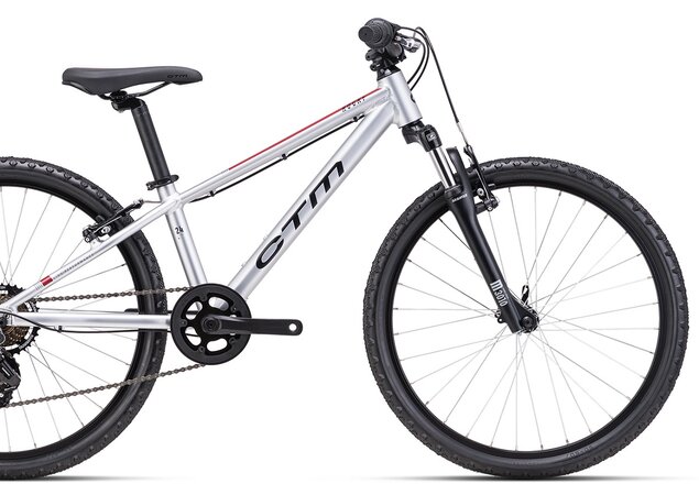 Bicykel CTM Rocky 2.0 Matná Strieborná / Tmavočervená 2025