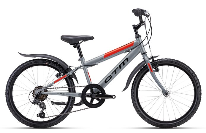 Bicykel CTM Scooby 1.0 Matná Šedá / Neónová Červená 2025