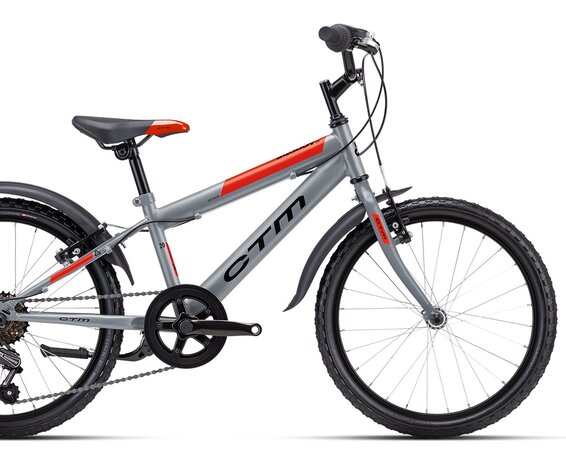 Bicykel CTM Scooby 1.0 Matná Šedá / Neónová Červená 2024