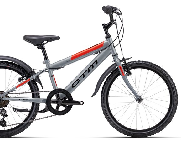 Bicykel CTM Scooby 1.0 Matná Šedá / Neónová Červená 2025