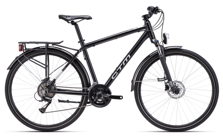 Bicykel CTM Tranz Trek Matná Čierna / Lesklá Strieborná 2025