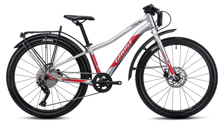 Bicykel Ghost Kato 24 Pro EQ Silver/Red Gloss E 2023