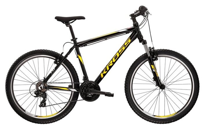 Bicykel Kross Hexagon 1.0 Black/Yellow/Grey Glossy 2022