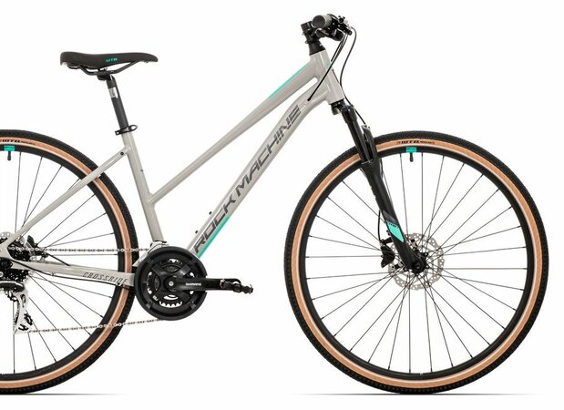 Bicykel Rock Machine Crossride 300 Lady Gloss Light Grey/Dark Grey/Mint 2022