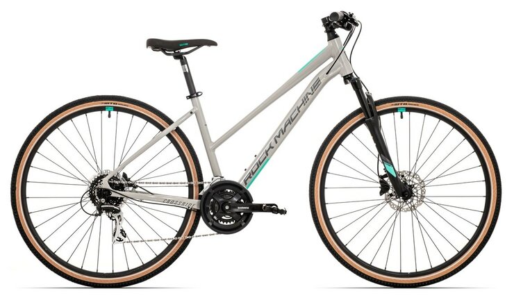 Bicykel Rock Machine Crossride 300 Lady Gloss Light Grey/Dark Grey/Mint 2022