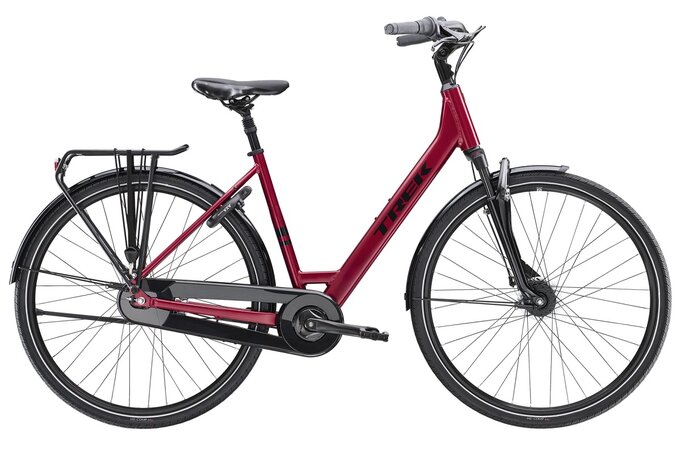 Bicykel Trek District 2 Lowstep Rage Red Satin 2025
