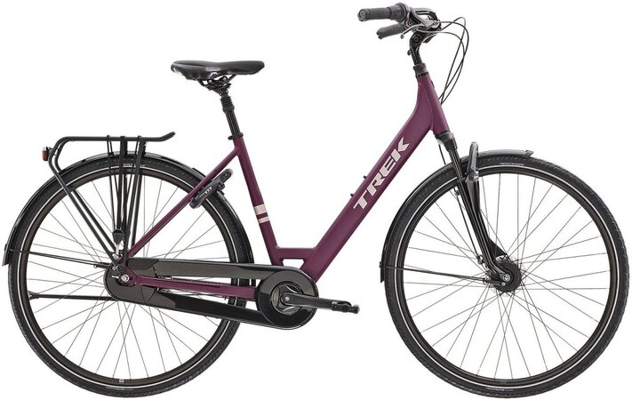 Bicykel Trek District 2 Equipped Lowstep Matte Mulberry 2022