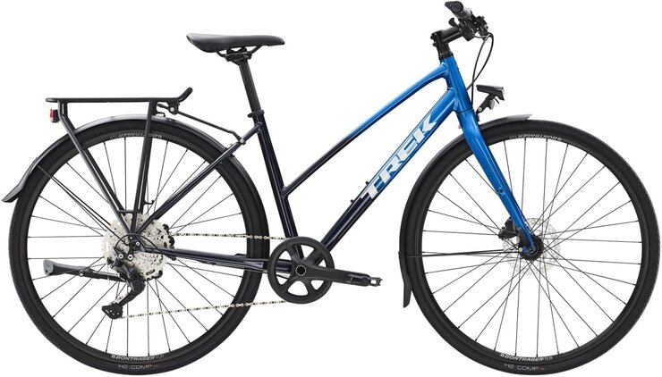 Bicykel Trek FX 3 Disc Equipped Stagger Alpine Blue to Deep Dark Blue Fade 2023