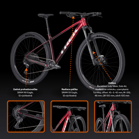 Bicykel Trek Marlin 7 Gen 3 Fury Red/Lithium Grey Fade 2026