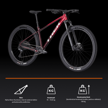 Bicykel Trek Marlin 7 Gen 3 Fury Red/Lithium Grey Fade 2026