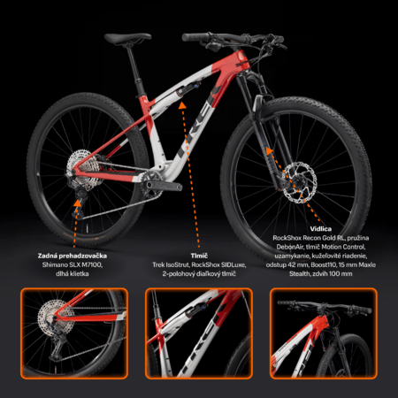 Bicykel Trek Supercaliber SL 9.6 Gen 2 Lunar Silver/Lava Red 2025