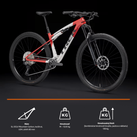Bicykel Trek Supercaliber SL 9.6 Gen 2 Lunar Silver/Lava Red 2025