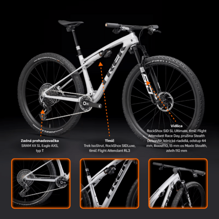 Bicykel Trek Supercaliber SLR 9.9 Flight Attendant Gen 2 Argent Drizzle 2025