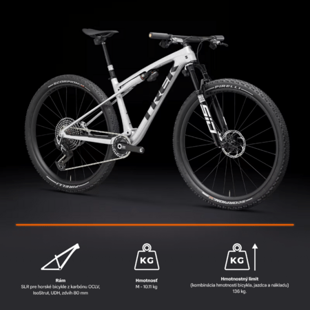 Bicykel Trek Supercaliber SLR 9.9 Flight Attendant Gen 2 Argent Drizzle 2025