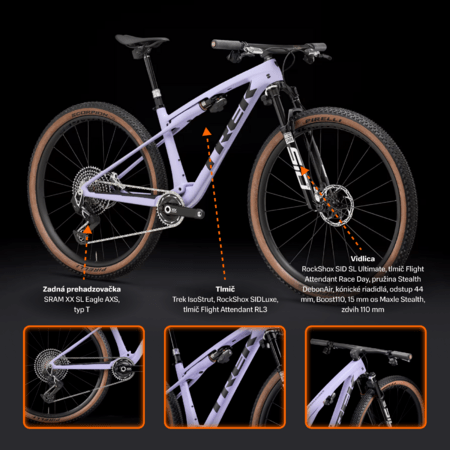 Bicykel Trek Supercaliber SLR 9.9 Flight Attendant Gen 2 Lavender Haze 2025