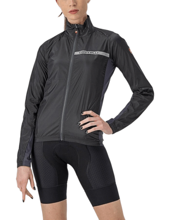 Dámska bunda Castelli Squadra Stretch W Jacket Light Black/Dark Grey