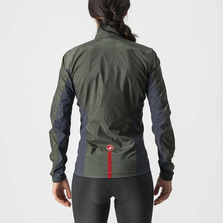 Dámska bunda Castelli Squadra Stretch W Jacket Military Green/Dark Gray