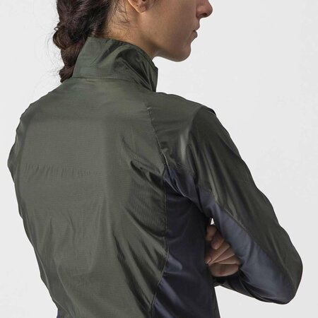 Dámska bunda Castelli Squadra Stretch W Jacket Military Green/Dark Gray