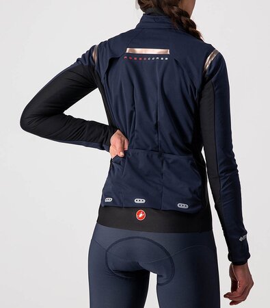 Dámska bunda Castelli Alpha RoS 2 W Savile Blue/Bronze-Silver gray