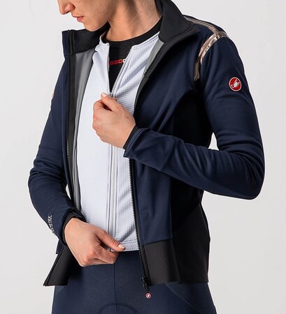 Dámska bunda Castelli Alpha RoS 2 W Savile Blue/Bronze-Silver gray