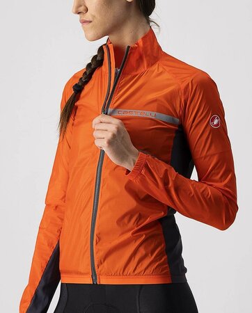 Dámska bunda Castelli Squadra Stretch W Jacket Fiery red/Dark gray