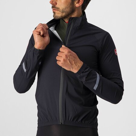 Pánska bunda Castelli Emergency 2 Rain Jacket Light Black