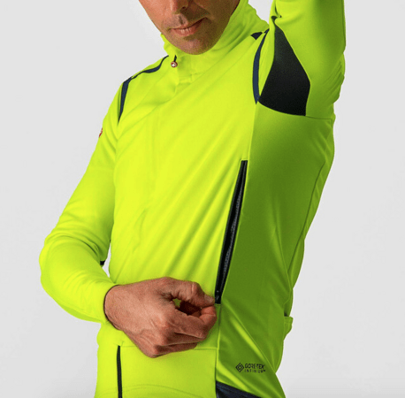 Pánska Bunda Castelli Perfetto RoS Long Sleeve Yellow Fluo/Dark Steel Blue