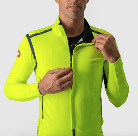 Pánska Bunda Castelli Perfetto RoS Long Sleeve Yellow Fluo/Dark Steel Blue